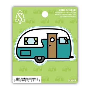 STICKERS NORTHWEST Stickers Northwest Retro Camper Sticker Sticker, 4 Pack