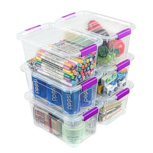 EOENVIVS Clear Storage Bins with Lids Only5Pack, 7 Qt Stackable Storage Containers with Buckle Lock, Durable Plastic Containers & Storage Box Organizer for Pantry, Bathroom, Closet & Office Use