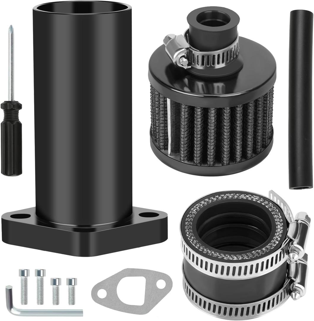 Intake Manifold Inlet Pipe Kit Replacement for PWK 24mm 28mm PE Carburetor Predator 212 224 196cc 200cc Engine Coleman Mini Bike CT200U BT200X KT196 Baja Warrior MB200 GX200 6.5hp Go Kart Parts (black)