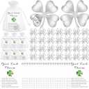 Ferreve St. Patrick's Day Good Luck Coins Four Leaf Clover Tokens St. Patrick's Day Pocket Tokens Blessing Poem Cards Good Luck Coins Charm for Friends Employee Coworkers Irish Gifts(Silver,50 Pcs)