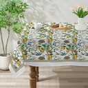 2 x Spring Tablecloth 60x84 Inch Rectangle - Lemon Hummingbird Spring Decorations for Home - French Country Farmhouse Floral Table Cloth Rectangle for Party, Home
