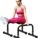 TABEKE Push Up Bar, 14'' High Steel Parallettes & Dip Bar with Full Coverage Foam Handle, Heavy-Duty Calisthenics Parallel Bars for L-Sit, Dips, Home Gym Strength Training Workout