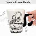 ZAVOOS 2 Pack Music Mug, 13 Oz Ceramic Gift Musical Mug for Music Lovers Teachers, Unique Novelty Coffee Cup with Musical Notes Handle for Women, Men, Musician, Medium