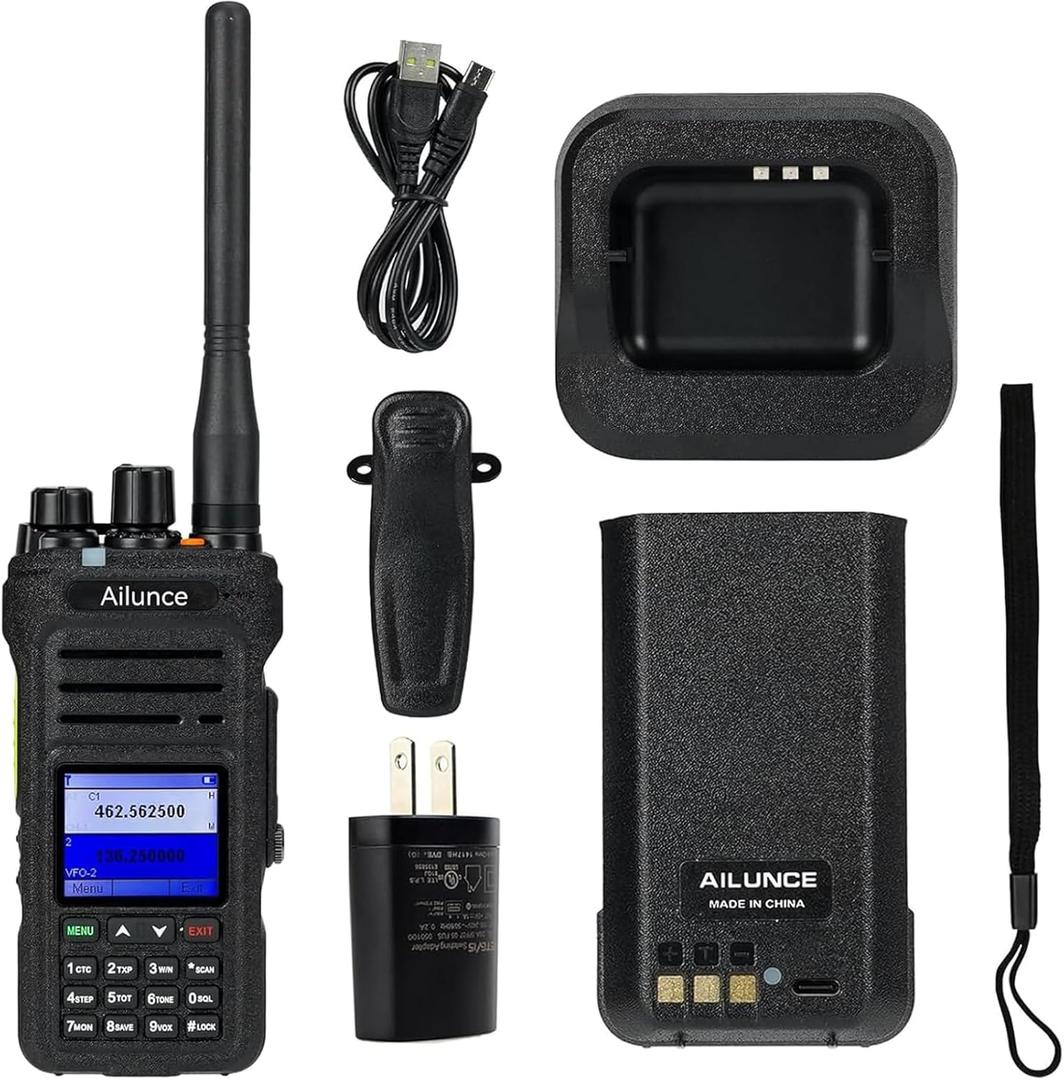 Retevis Ailunce HA1G GMRS Radio, IP67 Waterproof, GMRS Handheld Radio with Cable, Support Chirp, NOAA, 2800mAh, Repeater Capable Two Way Radio with USB-C Charging, for Offroad, Emergency