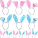 LOKIPA Plush Bunny Ears Hairbands, Only 9  PCS Bunny Headband Easter Bunny Ears Hairbands for Easter Party Decoration
