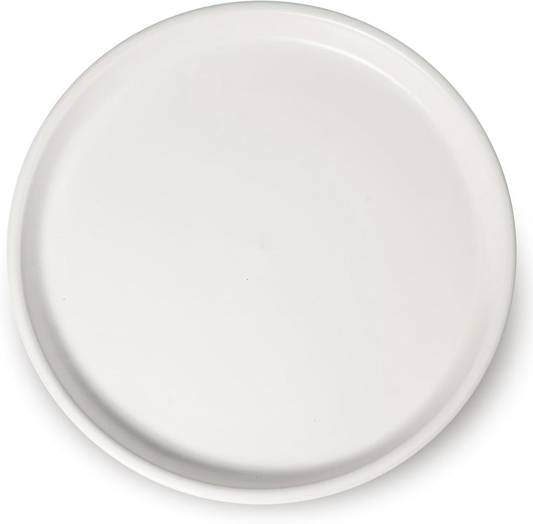 Ceramic Plant Saucer - 12 Inch Plant Tray for Pots Large Plant Plate to Catch Water Indoor Plants Large Plant Drip Tray for Drainage Round Flower Pot Saucer White
