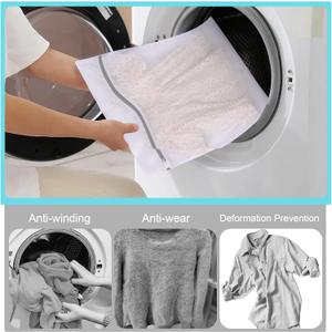 Owl Focus Mesh Laundry Bags for Delicates, Lingerie Wash Bags with Auto-Lock Zipper, 100% Polyester Fine Mesh, White net 6 pack