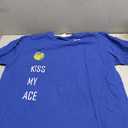 Tennis Ball Kiss My Ace Funny Cute Sports Gift T-Shirt (Blue, XL)
