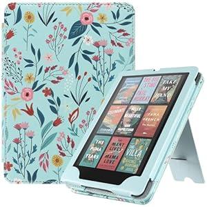 HGWALP for Kindle Paperwhite Case with Stand, Book Folio Cover with Auto Sleep Wake, Hand Strap -Fits Paperwhite 7/ 6.8 Inch (12th/ 11th) Generation/ Signature Edition (Spring Boom)