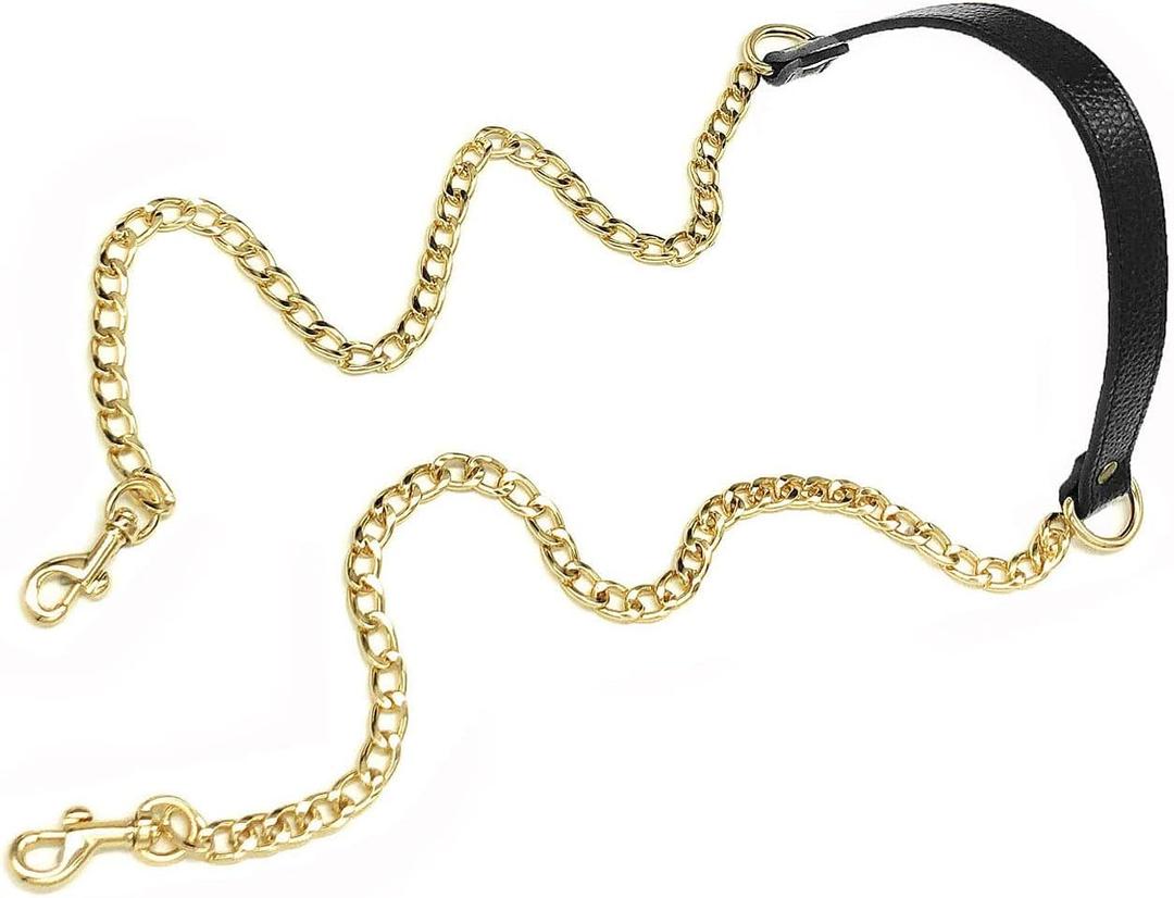 VanEnjoy 18MM Replacement Chain & Genuine Leather Shoulder Crossbody Straps for Handbags Purse Bags (Black) (0.70" x47"(WxL))