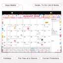 Ospelelf Desk Calendar 2026-2027, Magnetic Fridge Wall Calendar, 18 Month Monthly Large Calendar Planner with Plastic Cover 17" X 12", January 2026 - June 2027 Geometry