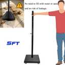 2 Pack Portable Sign Post with Wheels, 14" Dia Iron Square Base, 60" Tall, Heavy Duty Pedestal Post Holder for No Parking Street, Handicap Parking, etc. Comes With Base, Bolts and Nuts, Double-Sided Display, Black