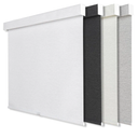 Cordless Blackout Roller Shades for Windows, Linen Texture Blinds with Valance, Pull Down Room Darkening Thermal Insulated UV Protection Shades for Home and Office (White, Custom Size)