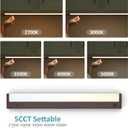 Leetdud Under Cabinet Lighting Plug in or Hardwired Built-in Dimmer, 24 Inch 12W, 5CCT 2700/3000/3500/4000/5000K, Linkable Counter Lights for Kitchen, ETL Dimmable LED Light Fixture, Bronze