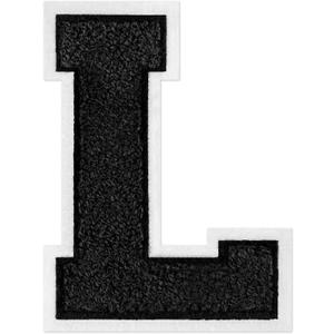 3 x 6-1/2" Varsity Letter Patches Black Iron On Letters Letterman Jacket Patches Chenille Large Iron On Letters for Clothing Jacket/Hoodie/Varsity L
