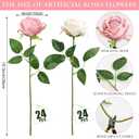 48 PCS Dusty Pink & Champagne Roses Artificial Flowers - Fake Silk Floral with Long Stems Bulk for Table Centerpieces DIY Bouquet Arrangements Wedding Party Bridal Shower Vase Decorations