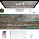 Galdas Gaming Mouse Pad Vintage Wood Grain Pattern XXL XL Large Mouse Pad Mat Long Extended Mousepad Desk Pad Non-Slip Rubber Mice Pads Stitched Edges Thin Pad (31.5x11.8x0.12Inch)