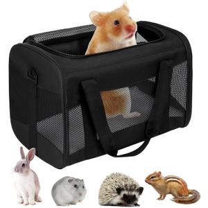 Cat Carrying Case - Pet Carrier Airline Approved, Protable and Breathable Pet Travel Carrier Removable Fleece Pad, Collapsible Cat Carrier Dog Carrier for Medium Cats Small Cats Dogs (Small, Black) (15"L*10"W"*10'H)