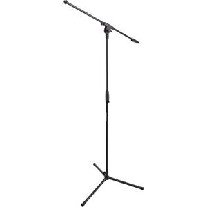 Amazon Basics Sturdy Portable Microphone Boom Arm Stand, Height Adjustable with Cable Management, Foldable Tripod Base, Up to 85.75", Black