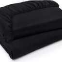 Utopia Bedding Queen Fitted Sheets - Bottom Sheets - Deep Pockets - Soft Brushed Microfiber - Shrinkage & Fade Resistant - Easy Care - 2 Fitted Sheet Only (Black)