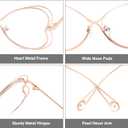 Zeelool Geometric Glasses Metal Eyewear for Women Frame with Non-prescription Clear Lens ZJGM405125 (Gold)