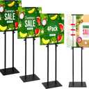 4Pack Poster Holder for Display, Adjustable Pedestal Sign Stand Up to 78 Inches, Double Sided for Board & Foam, Sign Holder Stand with Non-Slip Mat Base for Wedding, Restaurant & others