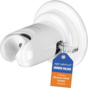 Handheld Shower Head Holder , Suction Cup Shower Head Holder, Adjustable Shower Head Wall Mounted for Tile/Glass (White)