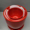 Ceramic Plant Pots - 4"/5"/6" Inch Red Planters Set of 3 with Drainage Holes and Saucer - Indoor Flower Pots for Plants Ceramic Planters for Indoor Gardening Succulent Pots(Red)