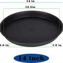 2 Pack of 14 inch Plant Saucer, Heavy Duty Round Plant Trays for Pots, Plastic Plant Water Tray, Flower Plant Saucers for Indoors, Pot Drip Trays for Planter 12-14" (14", Black)