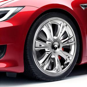 19 Inch Chrome Wheel Covers Compatible with 2020-2024 Tesla Model Y Chrome Hubcaps Rim Protector Wheel Cover for Model Y Accessories (4 Pcs)