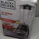BLACK+DECKER Countertop Blender with 6-Cup Glass Jar, 10-Speed Settings, Black, BL2010BG
