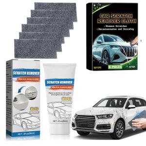 Nano Sparkle Cloth Car Scratch Remover with Car Scratch Repair Paste, Upgraded Nano Sparkle Cloth for Car Scratches, Miracle Nano Cleaning Cloth Scratch Remover for Deep Scratch Repair on Car Paint