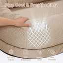 WROS Cooling Human Dog Bed for Summer, Breathable Washable Floor Lounger for People & Pets, 72"x41"x12", Dune Brown, Pet Bed for Hot Weather Relaxing