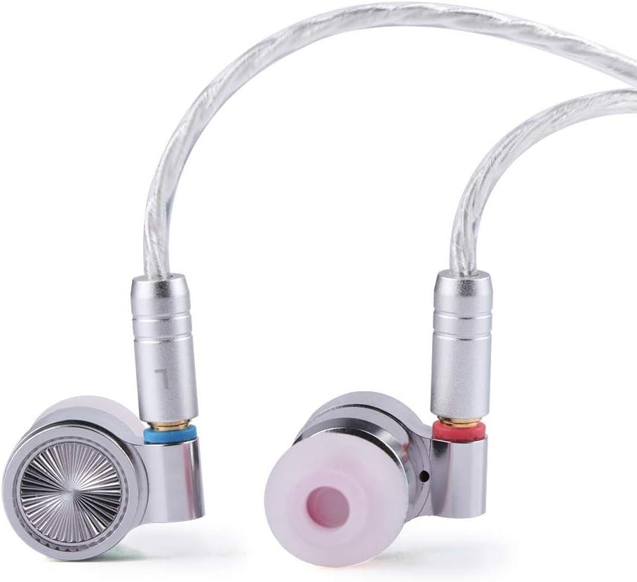 Linsoul TIN HiFi T4 10mm Carbon Nanotube Dynamic Driver in-Ear Monitor Earphones, Ultra-Sleek Metal Housing, with Silver-Plated MMCX Cable (natural aluminum)