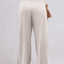 ANRABESS Women Linen Palazzo Pants Summer Boho Wide Leg High Waist Casual Lounge Pant 2026 Beach Travel Vacation Outfits (Beige, M)