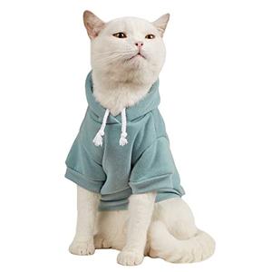 QWINEE Basic Dog Hoodie Sweatshirt Puppy Sweater Warm Cat Costumes Pet Clothes for Chihuahua Puppy Kitten Large