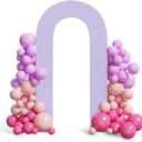 Peomeise 7.2FT Spandex Open Arch Backdrop CoverU-Shaped 2-Sided Backdrop Cover Round Top Chiara Stand Cover for Birthday Party Wedding Ceremony Baby Shower DecorationLavender