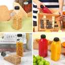 Moretoes 42pcs 16oz Plastic Juice Bottles with Caps, Reusable Juicing Bottles with Lids, Clear Containers for Smoothies and Other Beverages