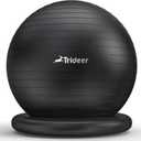 Trideer Yoga Ball Chair with Base - Stability & Fitness Ball Seat for Home Office, Pregnancy & Workout (L(23-26ines/58-65cm), Black)