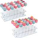 ANDGOO 2-Pack Cake Pop Stand, 21 Holes Lollipop Holder Clear Acrylic Cake Pop Display Stand for Weddings Birthday Parties Candy Decorative Graduation
