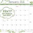2 x 2026 Desk Calendar 22'' x 17'', Large Monthly Desktop Calendar, 18 Months Desk Pad (Jan. 2026 - Jun. 2027) for Home School Office Supplies (Leaf)