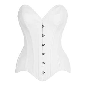 Daisy Corsets Top Drawer White Cotton Steel Boned Overbust Corset, M