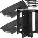 12 Pack Raised Garden Bed Corner Brackets with Securing Lip Fits Lumber up to 2" x 12" Metal Garden Corner Bracket for Wood Frame Bed 4.7" L x 2" W x 10.5" H (Black)