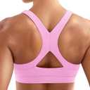 LuxFlow Sports Bras for Women Medium Support Racerback Padded Sports Bra Square Neck Wireless Workout Gym Crop Top, S