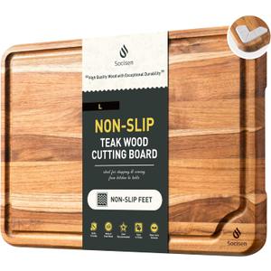 Teak Cutting Board 15inch Non Slip Over Sink Kitchen 2025 First Apartment Essentials Wooden Cutting Board New Home Must Haves Accessories House Warming Decor Housewarming Hostess Host Gifts L