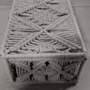 VinneGenzz Decorative Boho Storage Baskets with Lid Bohemian Macrame Jewelry Box Handmade Natural Cotton Rope Woven Bins Memory Keepsake Photo Makeup Organizer Shelf Container (Gray, Small)