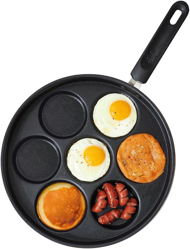 7-Cup Egg Frying Pan Skillet, Non Stick Egg Cooker Pan, Omelet Pan For Breakfast Pancake, Crepe Pan Gas Stove & Electronic (11.4in(7-cup eggpan))
