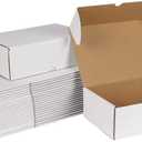 ZBEIVAN 9x6x3 White Shipping Boxes Set of 25, Corrugated Cardboard Mailer Boxes for Packaging Small Business Mailing Gifts