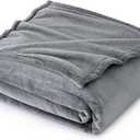 Bedsure Fleece Blanket Twin Size Grey - 300GSM Lightweight Plush Fuzzy Cozy Soft Warm Blanket for Bed, Sofa, Couch, Travel, Camping, 60x80 inches