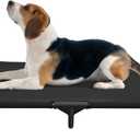 Love&go Elevated Dog Bed with Metal Frame, Cooling Raised Pet Cot for Dog and Cat (M - Black, Medium-29.9x19.5x5.5 inch)